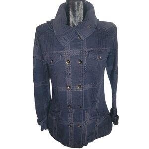 Hurley Blue and Grey Plaid Check Light Jacket M